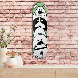 Skateboard Diseño de Mascota Minimalista de perro de dibujos 