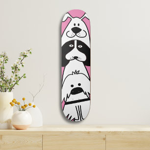Skateboard Diseño de Mascota Minimalista de perro de dibujos