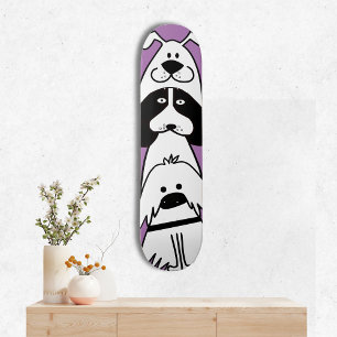 Skateboard Diseño de Mascota Minimalista de perro de dibujos 