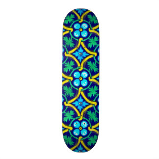Skateboard Diseño de mosaico en México Impresión floral Verde