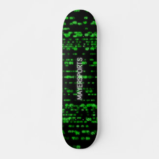 Skateboard Diseño de números verdes de hackers