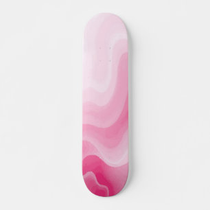 Skateboard Diseño de onda de gradiente rosa abstracto