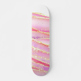 Skateboard Diseño de ondulación de banda ancha rosa elegante
