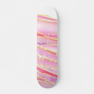 Skateboard Diseño de ondulación de banda ancha rosa elegante