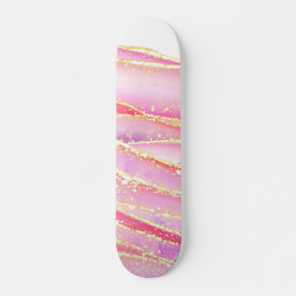Skateboard Diseño de ondulación de banda ancha rosa elegante