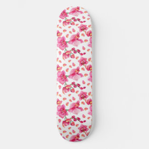 Skateboard Diseño de orquídeas en acuarela 2