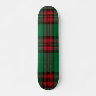Skateboard Diseño de Patrón Clásico de Cuadros Rojos y Verdes