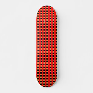 Skateboard Diseño de patrón de gingham genial en naranja, roj