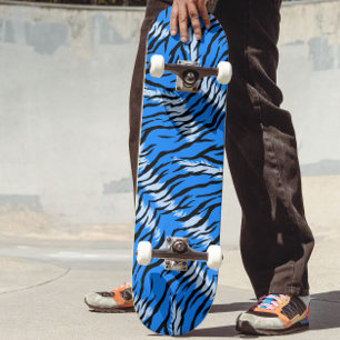 Skateboard Diseño de patrón de piel de animal de tigre azul