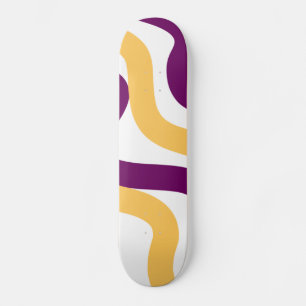 Skateboard diseño de patrón ondulado de líneas curvas rojas m