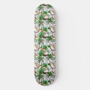 Skateboard Diseño de patrón tropical de palmeras de coco