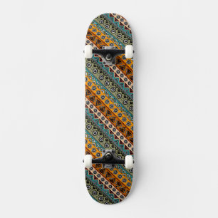 Skateboard Diseño de patrones aztecas étnicos coloridos