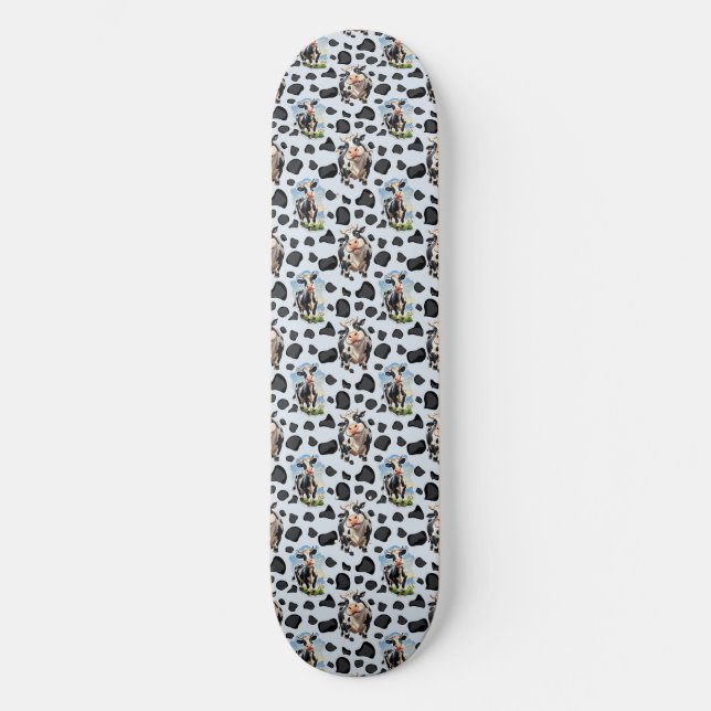 Skateboard Diseño de patrones de animales de vaca (Anverso)