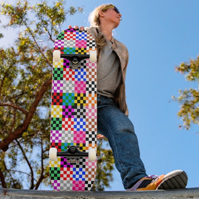 Skateboard Diseño de patrones de comprobación de parches mult (Subido por el creador)