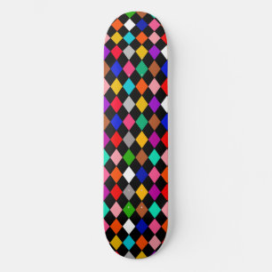 Skateboard Diseño de patrones de diamantes de arlequín multic