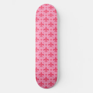 Skateboard Diseño de patrones de flor rosado de lis