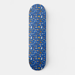Skateboard diseño de patrones de gato lindo azul para los ama