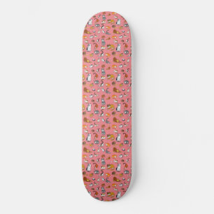 Skateboard diseño de patrones de gato lindo rosado para los a
