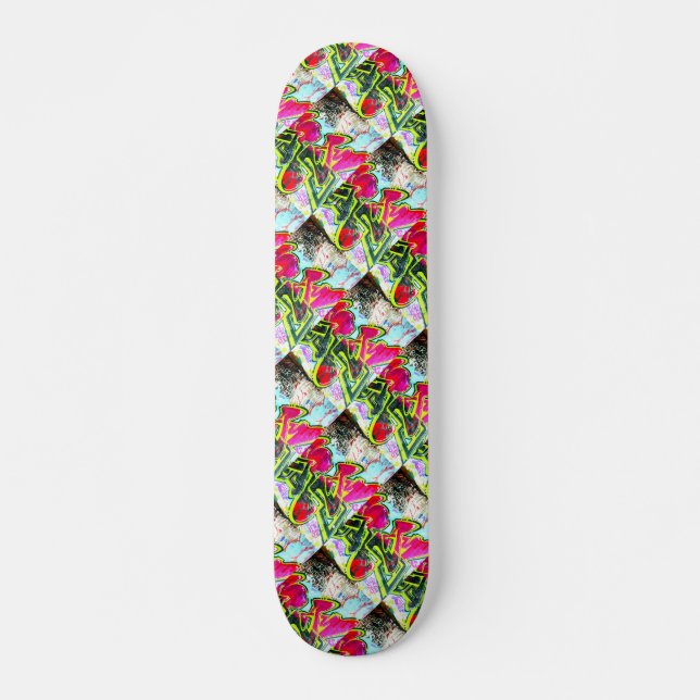 Skateboard diseño de patrones de graffiti (Anverso )