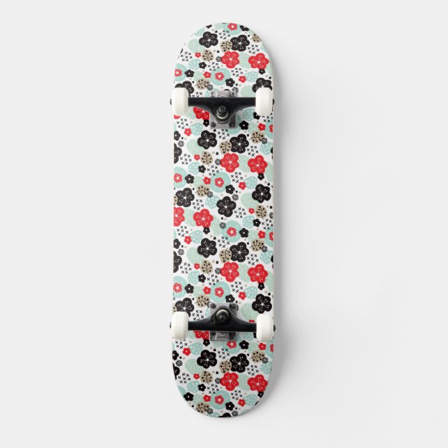 Skateboard Diseño de patrones japoneses personalizados Funda- (Anverso)