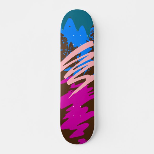 Skateboard Diseño de pintura abstracta colorida (Anverso )