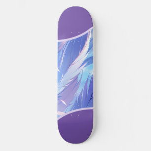 Skateboard Diseño de plumas violetas violentas