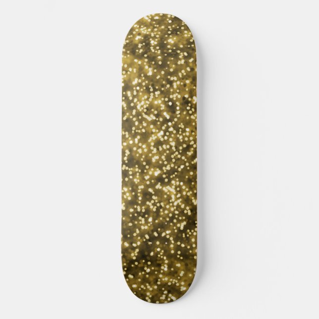 Skateboard Diseño de Purpurina de imitación amarillo dorado b (Anverso)