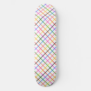 Skateboard Diseño de rejilla de ventana colorida blanca