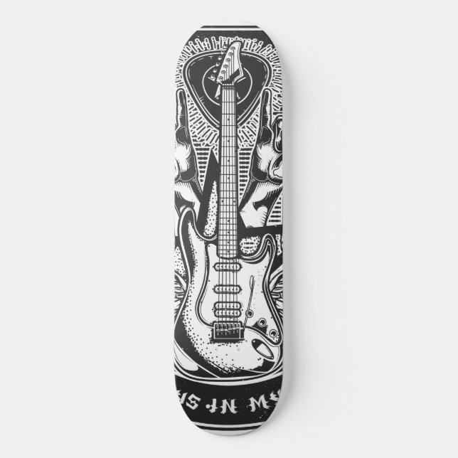 Skateboard Diseño de rock de guitarra (Anverso)