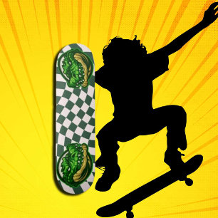 Skateboard Diseño de tablero de ajedrez de cabezales de croc