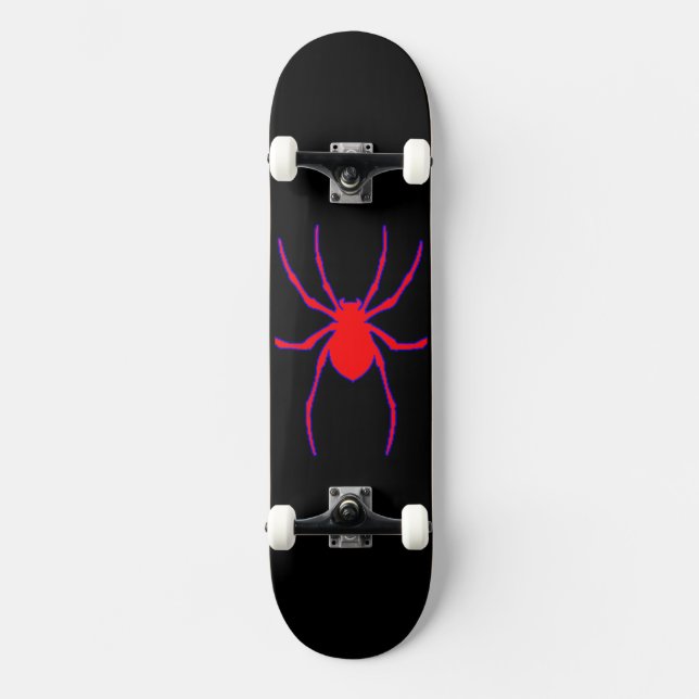 Skateboard Diseño de tablero de patines de araña azul rojo (Anverso)