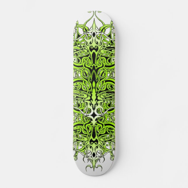 Skateboard Diseño de tatuaje tribal Personalizado verde (Anverso)