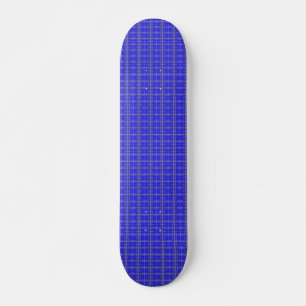 Skateboard Diseño de tela azul a cuadros en