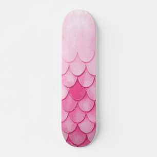 Skateboard Diseño de textura de escamas de sirena rosa