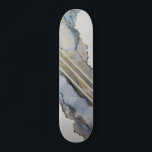 Skateboard Diseño de tinta azul abstracto moderno<br><div class="desc">Las obras de arte de este patinador provienen de una pintura original de tinta alcohólica. Para ver la pintura original sígueme en Instagram @AlyMarieArt.</div>