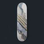 Skateboard Diseño de tinta azul abstracto moderno<br><div class="desc">Las obras de arte de este patinador provienen de una pintura original de tinta alcohólica. Para ver la pintura original sígueme en Instagram @AlyMarieArt.</div>