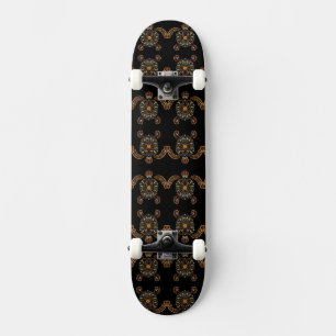 Skateboard Diseño de tortuga vintage colorido