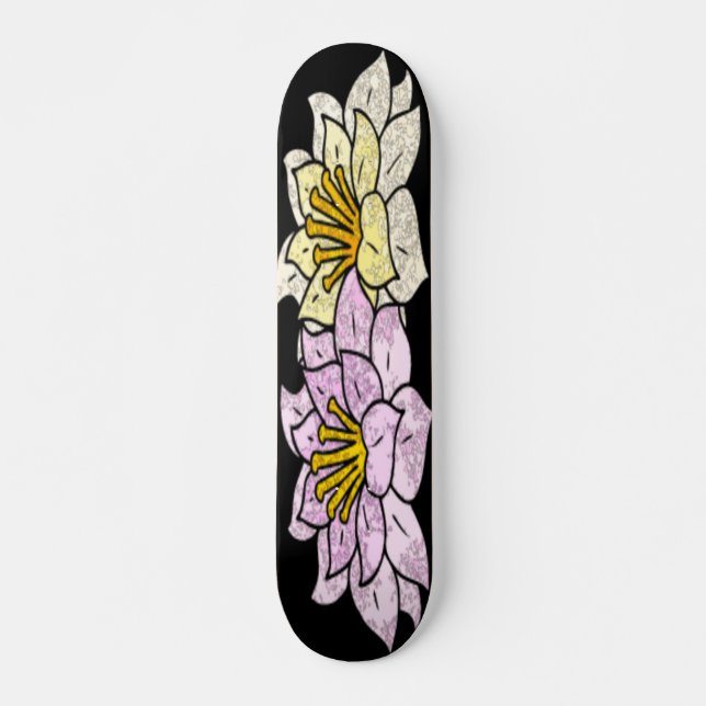 Skateboard Diseño de vectores de flores personalizados (Anverso )