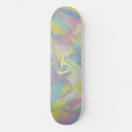 Skateboard Diseño de vidrio texturado manchado, azul violeta