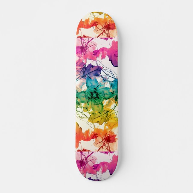 Skateboard Diseño decorativo de los remolinos florales (Anverso )