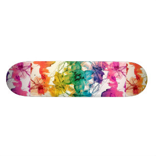 Skateboard Diseño decorativo de los remolinos florales