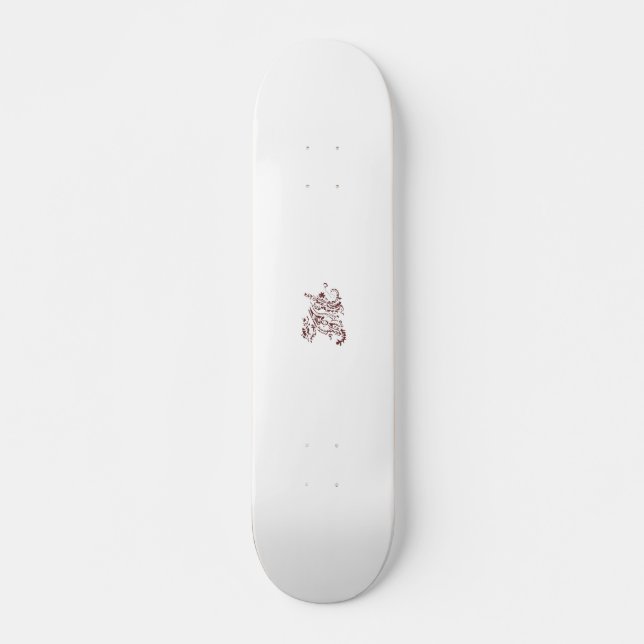 Skateboard Diseño decorativo rojo anaranjado (Anverso )