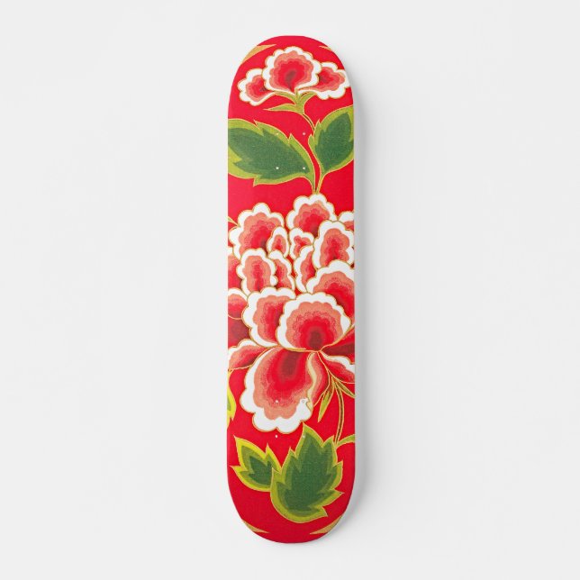 Skateboard Diseño del bordado del chino tradicional (Anverso )