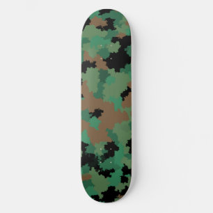 Skateboard Diseño del patrón de camuflaje de la selva verde d