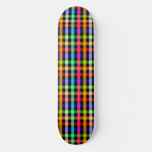 Skateboard Diseño del patrón de plancha de Gingham multicolor