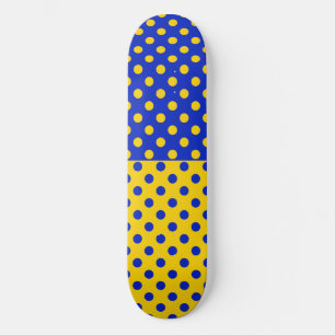 Skateboard Diseño del patrón de puntos de polka amarillo medi
