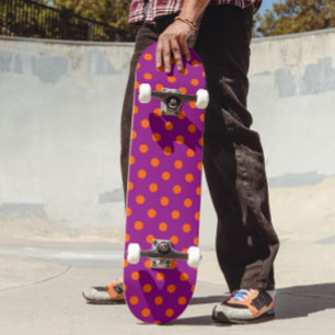 Skateboard Diseño Del Patrón De Puntos De Polka Púrpura De na