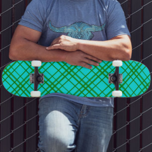 Skateboard Diseño del patrón de traza turquesa verde azulada