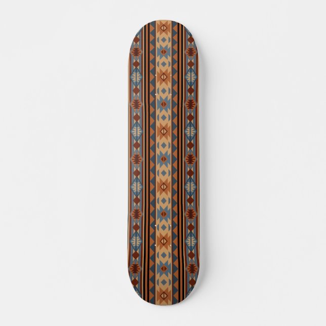 Skateboard Diseño del Suroeste Patrón Tribal de Adobe Gray Br (Anverso )