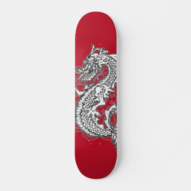 Skateboard Diseño del tatuaje del dragón chino (Anverso )